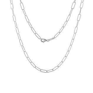 RETIAZKA TYPU PAPERCLIP Z BIELEHO ZLATA V DĹŽKE 50 CM - ZLATÉ RETIAZKY - NÁHRDELNÍKY