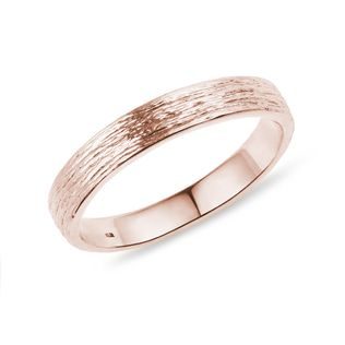 BAGUE EN OR ROSE AVEC MOTIF ÉCORCE - ALLIANCES DE MARIAGE FEMMES - ALLIANCES DE MARIAGE