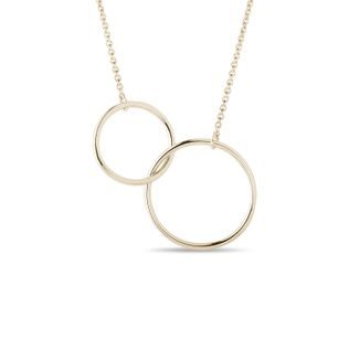 DOUBLE HOOP NECKLACE IN YELLOW GOLD - YELLOW GOLD NECKLACES - NECKLACES