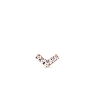BOUCLE D’OREILLE V EN OR ROSE ET DIAMANTS - BOUCLES D'OREILLES EN DIAMANT - BOUCLES D'OREILLES