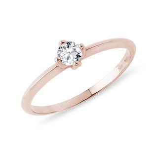 RING MIT 0,15 CT DIAMANT IN ROSÉGOLD - VERLOBUNGSRINGE MIT BRILLANT - VERLOBUNGSRINGE