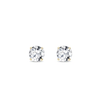 Stud Earrings with White Diamonds