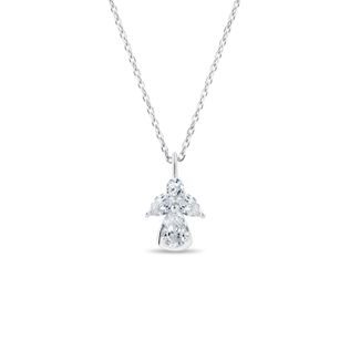 COLLIER EN OR BLANC AVEC ANGE EN DIAMANT - COLLIERS AVEC DIAMANTS - COLLIERS