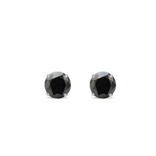 BLACK DIAMOND STUD EARRINGS IN WHITE GOLD - DIAMOND STUD EARRINGS - EARRINGS