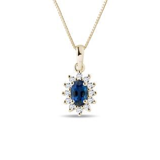 SAPPHIRE AND DIAMOND NECKLACE - SAPPHIRE NECKLACES - NECKLACES