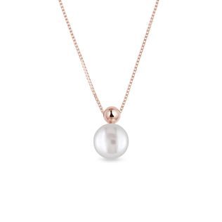 PERLENKETTE IN ROSÉGOLD - PERLEN ANHÄNGER - PERLEN