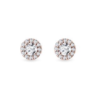 Diamond stud earrings in rose gold