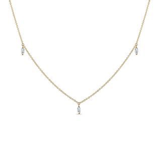 COLLIER MINIMALISTE AVEC OR JAUNE AVEC DIAMANTS TAILLE MARQUISE - COLLIERS AVEC DIAMANTS - COLLIERS