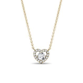 COLLIER CŒUR EN OR JAUNE AVEC DIAMANTS - COLLIERS AVEC DIAMANTS - COLLIERS