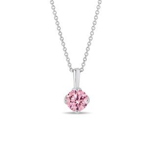 1CT PINK DIAMOND NECKLACE IN WHITE GOLD - DIAMOND NECKLACES - NECKLACES
