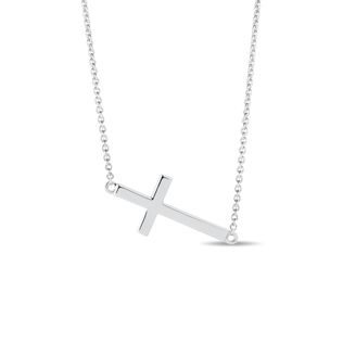 Cross necklace in white gold