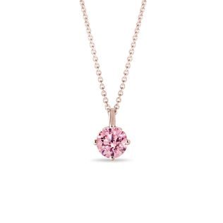 ROSE GOLD PINK DIAMOND NECKLACE - DIAMOND NECKLACES - NECKLACES