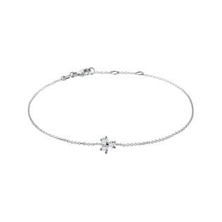 BRACELET EN OR BLANC AVEC TROIS DIAMANTS - BRACELETS AVEC DIAMANTS - BRACELETS