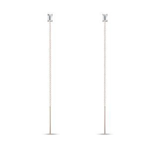 BOUCLES D'OREILLES CHAÎNE EN OR ROSE, DIAMANTS DE SYNTHÈSE - BOUCLES D'OREILLES EN DIAMANT - BOUCLES D'OREILLES