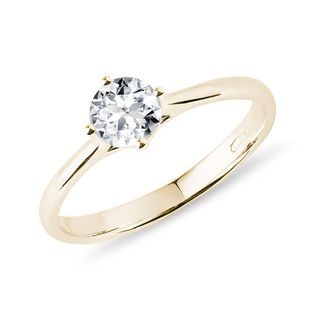 HALF-CARAT DIAMOND RING IN YELLOW GOLD - SOLITAIRE ENGAGEMENT RINGS - ENGAGEMENT RINGS