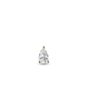 PEAR DIAMOND SINGLE GOLD EARRING - SINGLE EARRINGS - EARRINGS