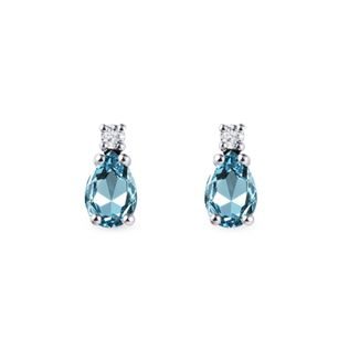 TOPAZ EARRINGS WITH DIAMONDS IN WHITE GOLD - TOPAZ EARRINGS - EARRINGS