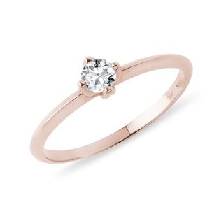 A Thin Rose Gold Ring with a Diamond