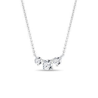 NASZYJNIK Z BIAŁEGO ZŁOTA Z BIAŁYMI DIAMENTAMI - NASZYJNIKI Z DIAMENTAMI - NASZYJNIKI