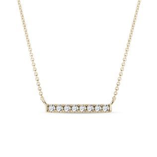 GOLD DIAMOND BAR NECKLACE - DIAMOND NECKLACES - NECKLACES