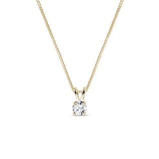 COLLIER EN OR AVEC UN BRILLANT BLANC - COLLIERS AVEC DIAMANTS - COLLIERS