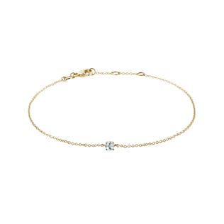 KINDERARMBAND MIT AQUAMARIN IN GELBGOLD - KINDER ARMBÄNDER - ARMBÄNDER