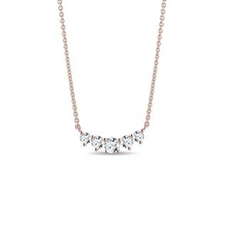 Luxusní náhrdelník s diamanty v růžovém zlatě