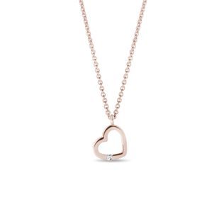 HERZFÖRMIGE KINDERKETTE MIT DIAMANT IN ROSÉGOLD - KINDER KETTEN - KETTEN
