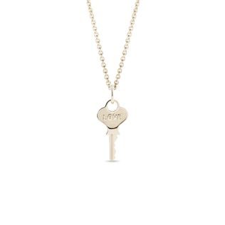 LOVE KEY PENDANT IN GOLD - YELLOW GOLD NECKLACES - NECKLACES