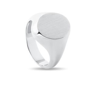 CHEVALIÈRE OVALE POUR AURICULAIRE EN OR BLANC - BAGUES EN OR BLANC - BAGUES