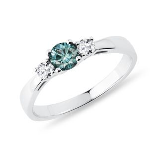 GOLDENER VERLOBUNGSRING MIT BLAUEM DIAMANTEN - VERLOBUNGSRINGE MIT FARBIGEN DIAMANTEN - VERLOBUNGSRINGE