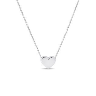 COLLIER EN OR BLANC AVEC PENDENTIF CŒUR - COLLIERS EN OR BLANC - COLLIERS