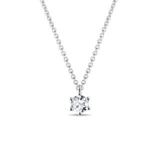 PENDANT WITH BRILLIANT IN WHITE GOLD - DIAMOND NECKLACES - NECKLACES