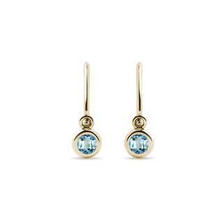 CHILDREN'S BLUE TOPAZ EARRINGS IN 14KT GOLD - CHILDREN'S EARRINGS - EARRINGS