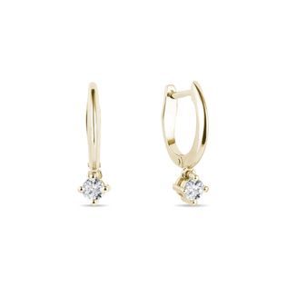 Yellow Gold Clasped Hoops with Diamonds