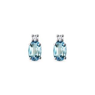 OVAL TOPAZ EARRINGS IN WHITE GOLD - TOPAZ EARRINGS - EARRINGS