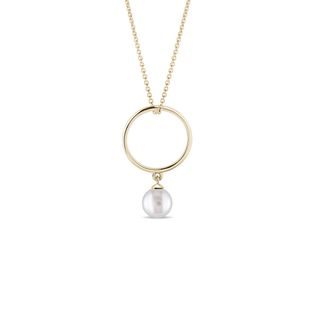 PEARL NECKLACE IN 14K YELLOW GOLD - PEARL PENDANTS - PEARL JEWELLERY