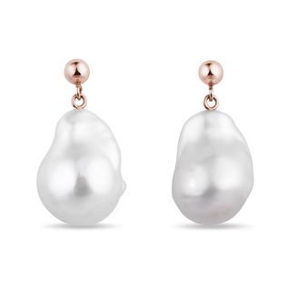 BAROQUE PEARL GOLD EARRINGS - PEARL EARRINGS - PEARL JEWELLERY