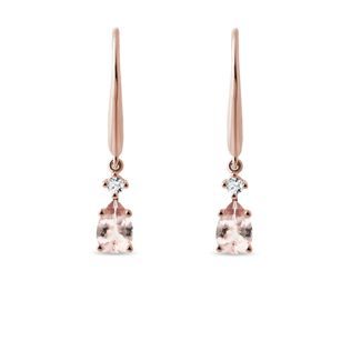 OHRRINGE IN ROSÉGOLD MIT MORGANITEN - OHRRINGE MIT MORGANIT - OHRRINGE