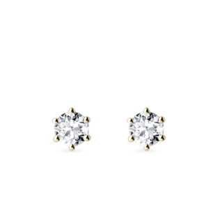 KLASSISCHE 0.38 CT DIAMANTOHRRINGE IN GELBGOLD - OHRSTECKER DIAMANT - OHRRINGE