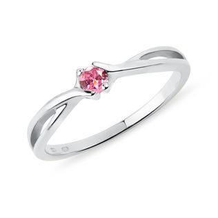 GOLDRING MIT ROSA SAPHIR - SAPHIRVERLOBUNGSRINGE - VERLOBUNGSRINGE