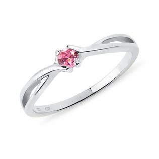 PINK SAPPHIRE RING IN WHITE GOLD - SAPPHIRE RINGS - RINGS