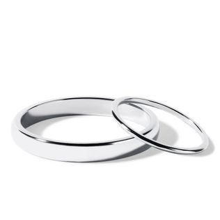 MINIMAL WHITE GOLD WEDDING RING SET - WHITE GOLD WEDDING SETS - WEDDING RINGS