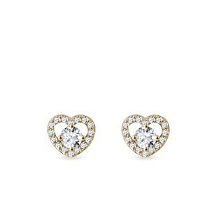 HERZOHRRINGE AUS GELBGOLD MIT DIAMANTEN - OHRRINGE DIAMANT - OHRRINGE
