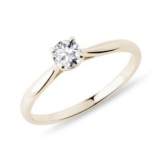 FEINER DIAMANTRING IN GELBGOLD - VERLOBUNGSRINGE MIT BRILLANT - VERLOBUNGSRINGE