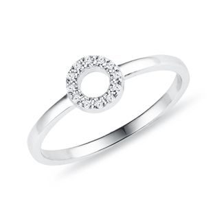 BAGUE D'OR BLANC MINIMALISTE AVEC DIAMANTS - BAGUES EN DIAMANT - BAGUES