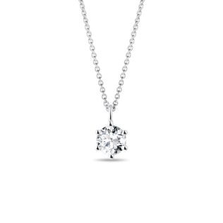 PENDENTIF EN OR BLANC AVEC BRILLANT BLANC - COLLIERS AVEC DIAMANTS - COLLIERS