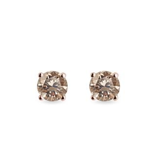 Champagne diamond earrings in 14k rose gold