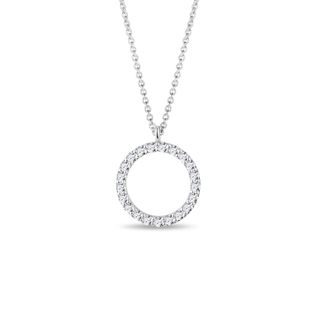 ORNATE ROUND BRILLIANT PENDANT IN WHITE GOLD - DIAMOND NECKLACES - NECKLACES