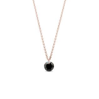 Dancing black diamond necklace in rose gold